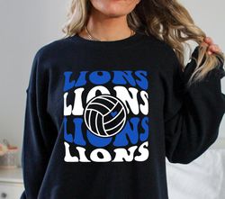 Lions Volleyball SVG PNG, Lions Mascot svg, Lions svg, Lions School Team svg, Lions Cheer svg, Stacked Lions svg, School
