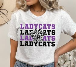 Stacked Ladycats Paw SVG, Ladycats Mascot svg, Ladycats svg, Ladycats Paw svg, Stacked Ladycats svg, Ladycats School Tea