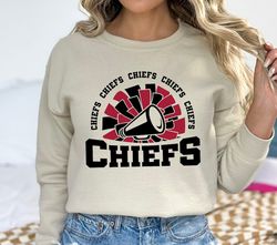 Chiefs Cheer SVG PNG, Chiefs Mascot svg, Chiefs svg, Chiefs Shirt svg, School Spirit svg, Cheer Megaphone, Chiefs Pom po