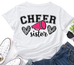 Cheer Sister SVG,Cheer svg,Cheerleader svg,Leopard Glitter,Cheer Shirts svg,Cheer Life svg,Megaphone svg,Cricut,Silhouet