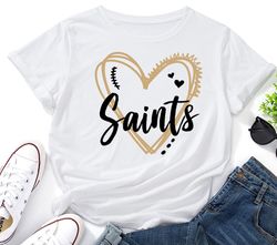 Saints Heart SVG,Saints svg,Saints Football svg,Heart Designs Mascot svg,Saints Mascot svg,Saints Cheer,Saints Shirt svg