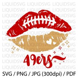 49ers svg,49ers Football Lips SVG,Football Team Lips SVG,49ers Cheer svg,49ers Mascot svg,Football Mom,Cricut,Silhouette