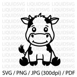 Baby Cow svg Highland Cow svg Cuttable Design SVG PNG dxf Eps Ai Pdf Jpg Designs Cricut Cameo File Silhouette Highlo772
