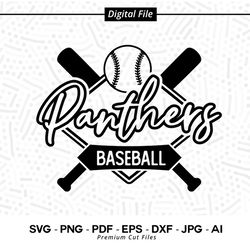 Baseball SVG PNG, Panther Baseball, Panther, Panthers, Baseball, svg, Panther Softball svg, Cricut svg, Digital Dowi8