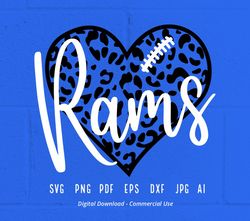 Leopard Heart Rams SVG PNG, Rams Mascot svg, Rams svg, Rams School Team svg,Rams Cheer svg,Rams Football svg,Rams Hi18