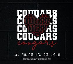 Stacked Cougars SVG, Cougars Mascot svg, Cougars svg, Cougars School Team svg, Cougars Cheer svg, School Spirit svgi21