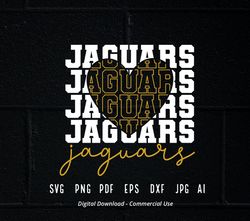 Stacked Jaguars SVG, Jaguars Mascot svg, Jaguars svg, Jaguars School Team svg, Jaguars Cheer svg, School Spirit svgi23