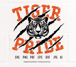 Tiger Pride SVG PNG, Tiger Claw svg, Tiger Face svg, Tigers Shirt svg, Tiger svg,Tigers Mascot svg, Tigers Vibes svi24