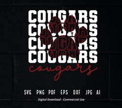 Stacked Cougars Paw SVG, Cougars Mascot svg, Cougars svg, Cougars Paw svg, Stacked Cougars svg, Cougars School Teami29