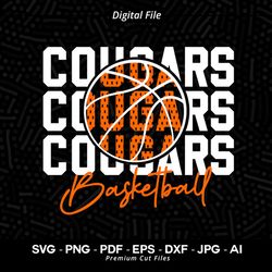 Basketball SVG PNG, Cougar Basketball, Cougar, Cougars, Basketball svg, Cheer svg, Sublimation, Digital Download,Bai39