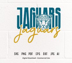 Jaguars SVG PNG, Jaguars Face svg, Stacked Jaguars svg, Jaguars Mascot svg, Jaguars Cheer svg, Jaguars Vibes svg, Si102