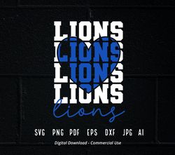 Stacked Lions SVG, Lions Mascot svg, Lions svg, Lions School Team svg, Lions Cheer svg, School Spirit svg,Lions Heai141