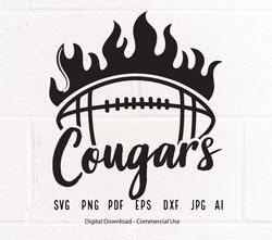 Cougars SVG PNG, Cougars Football svg, Cougars Cheer svg, Football Fire svg,School Spirit svg,Cougars Mom svg, Cougi157