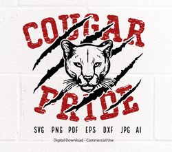Cougar Pride SVG PNG, Cougar Claw svg, Cougar Face svg, Cougar Shirt svg, Cougar svg,Cougars Mascot svg, Cougars Vii165