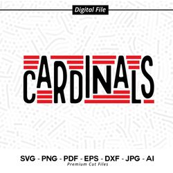 Cardinals SVG PNG, Cardinals Mascot svg, Cardinals Cheer svg, Cardinals Shirt svg, Cardinal Sport, School Spirit svi173