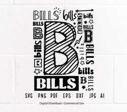 Bills SVG PNG, Bills Mascot svg, Bills Typography svg, Bills Shirt svg, Bills Love svg, School Spirit svg, Bills Moi187