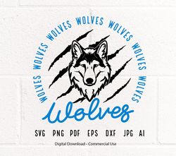 Wolves SVG PNG, Wolves Face svg, Wolves Claw svg, Wolves Mascot svg, Wolves Cheer svg, Wolves Vibes svg, School Spii188