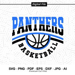 Basketball SVG PNG, Panthers, Basketball, svg, Panther Basketball svg, Panther svg, Basketball Clipart, Cricut Cut i195