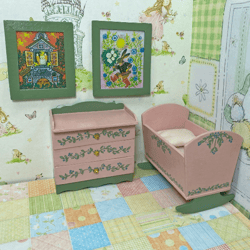 doll furniture for a children's room. miniature dollhouse. 1:12.