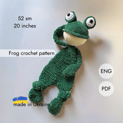 frog crochet snuggler pattern. lovey crochet pattern. pdf pattern. crochet frog pattern. crochet frog blanket