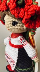 adorable ukrainian crochet doll - charming rag doll for baby, folk style souvenir.