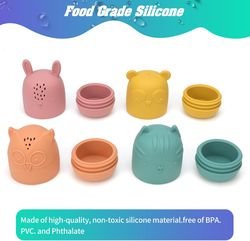 Bath Toys Floating Boat Train with Silicone Bath Toys, 9Pcs Mold Free No Mold Baby Bath Toys for Kids Ages 1-3, Bathtub