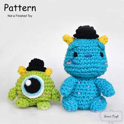 Monster Inc amigurumi crochet doll pattern