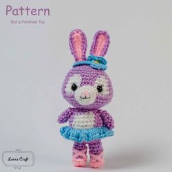 Stella Lou purple rabbit amigurumi crochet doll pattern