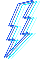 blue layered lighting bolt