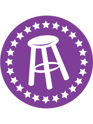 Purple and White Barstool Logo