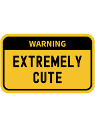 Extremely CuteHuman Warning Label In Yellow
