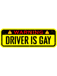 human warning label driver is gay, anti gay tesla bumper