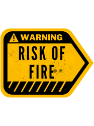 Human Warning LabelSign Risk of Fire