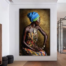 African Framed Canvas, Framed Canvas Print, Large Size Framed Art, Framed Poster, Ready-Made Framed Canvas, Living Room