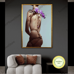 bdsm canvas print, erotic wall decor, shibari art, sensual bedroom canvas set, kinky wall print, framed canvas ready to