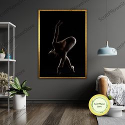 ballerina art canvas, dancing ballerina wall decor, ballet artwork, dance studio decoration, gift for dance lover