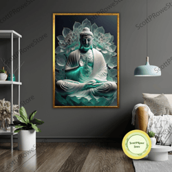 Buddha Canvas Print, Nature Wall Art, Ready To Hang Framed Art, Zen Home Decor, Spiritual Gift