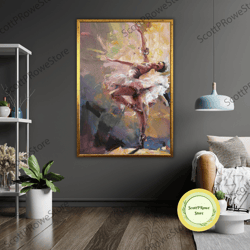 whispers of ballet art canvas print, ready to hang, framed ballerina wall decor