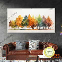 Fall Decor, Beautiful Forest In Early Autumn, Landscape Framed Canvas Print Painting, Wall Art, Wall Decor, Autumn Decor
