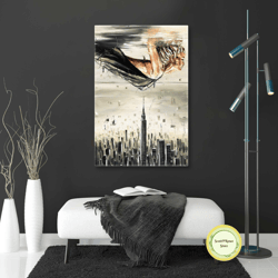surreal wall art, modern canvas art, city wall decor, roll up canvas, stretched canvas art, framed wall art painting
