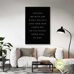 Typographic Wall Art, Motivational Canvas Art, Lettering Black Wall Decor, Roll Up Canvas, Stretched Canvas Art, Framed