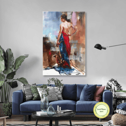 woman wall art, saxophone canvas art, musician, living room wall decor, roll up canvas, stretched canvas art, framed wal