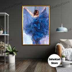 framed canvas ready to hang, ballerina art canvas, ballet dancer painting, wall decor, dance lover gift