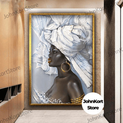 framed canvas ready to hang, woman with painted face art canvas, abstract portrait print, wall decor, modern art, home d