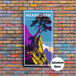 Huangshan Poster, China Wall Art, Asia Wall Poster, China Art, Travel Wall Print, Travel Poster, Travel Wall Art, Canvas