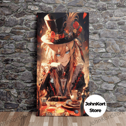 The Mad Hatter - Alice X Anime BanzaiArts Series, Alice in Wonderland, Poster Print, Canvas Art, Canvas Print, Ready to