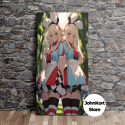 Tweedle Dee & Tweedle Dum - Alice X Anime BanzaiArts Series, Alice in Wonderland, Poster Print, Canvas Art, Canvas Print