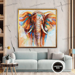 Decorative Wall Art, Abstract Colourful Elephant Painting On Canvas Print Wall Art Picture For Living Room Bedroom Wall