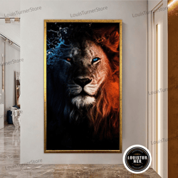 decorative wall art, lion wall art, colorful canvas art, animal wall art, canvas wall art, modern wall art, animal canva