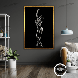 decorative wall art, art canvas with ballerina, dancing ballerina wall print, ballet art poster, dance studio decoration